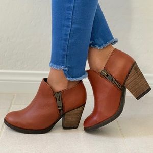 NIB Double Zipper Genuine Leather Ankle Bootie